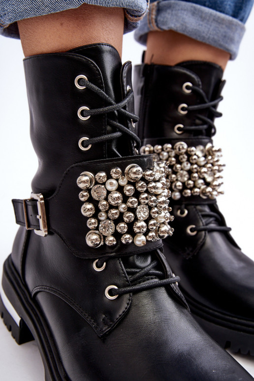 vyhrievané čižmy Zdobené čiernej farby Lennen vyhrievané čižmy Zdobené čiernej farby Lennen