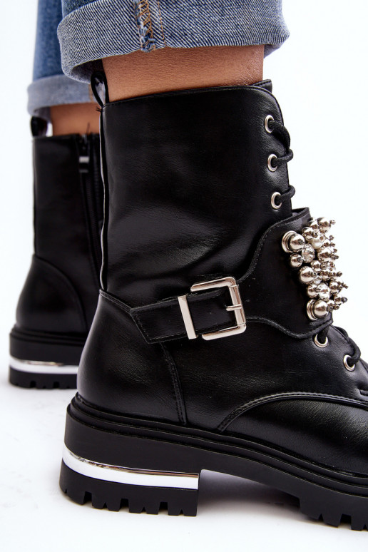 vyhrievané čižmy Zdobené čiernej farby Lennen vyhrievané čižmy Zdobené čiernej farby Lennen