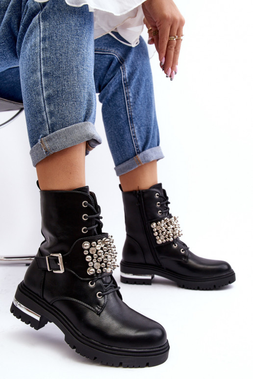 vyhrievané čižmy Zdobené čiernej farby Lennen vyhrievané čižmy Zdobené čiernej farby Lennen