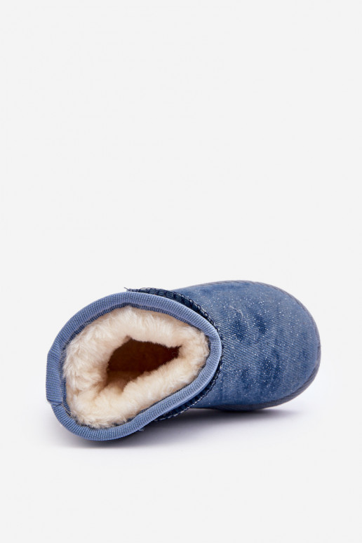 Detské snehule Čižmy s leskom v modrej farbe Sulinne Detské snehule Čižmy s leskom v modrej farbe Sulinne