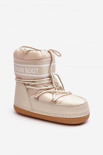 Zimné šnurovacie čižmy béžovej farby Soia