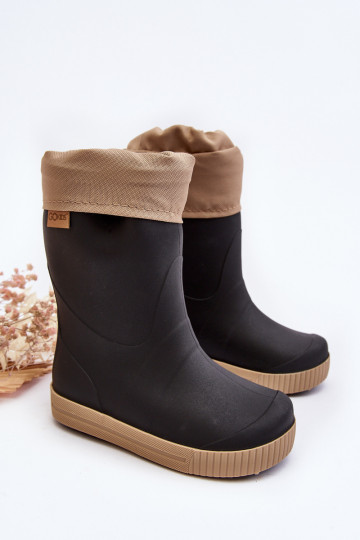 Detské gumáky s vyhrievaním Snow Wave Gokids 981 Black and beige 2