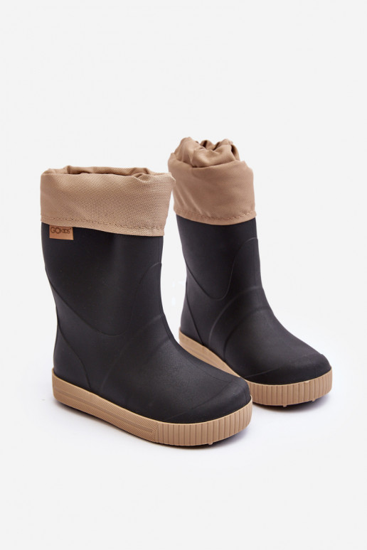 Detské gumáky s vyhrievaním Snow Wave Gokids 981 Black and beige