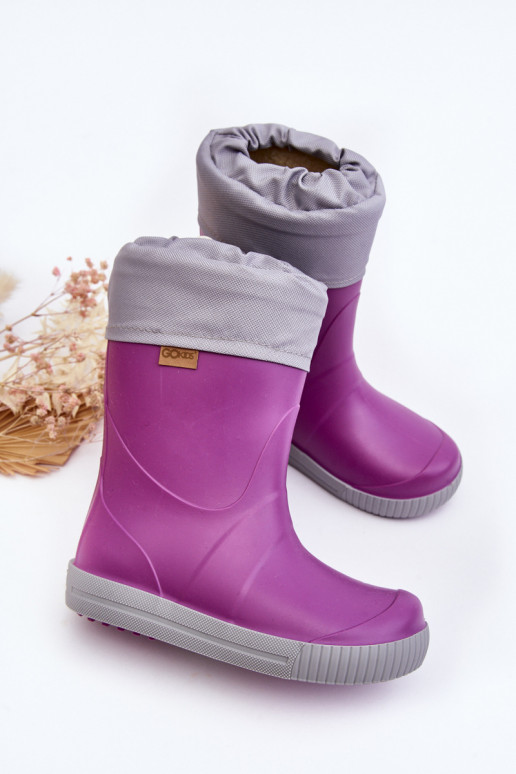 Detské gumáky s vyhrievaním Snow Wave Gokids 981 Purple