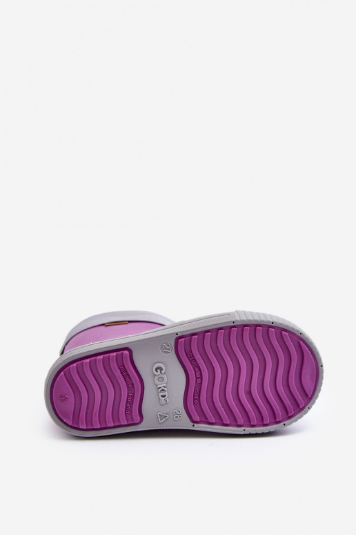Detské gumáky s vyhrievaním Snow Wave Gokids 981 Purple