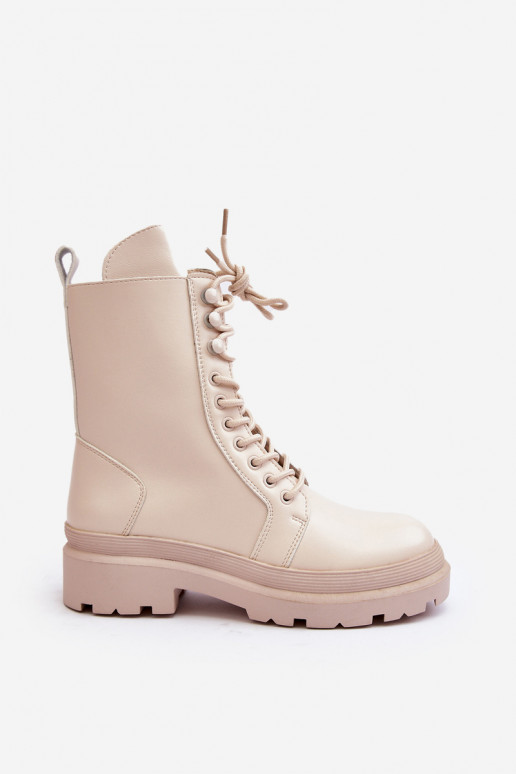 čižmy eko koža slonovinová farba Irande čižmy eko koža slonovinová farba Irande