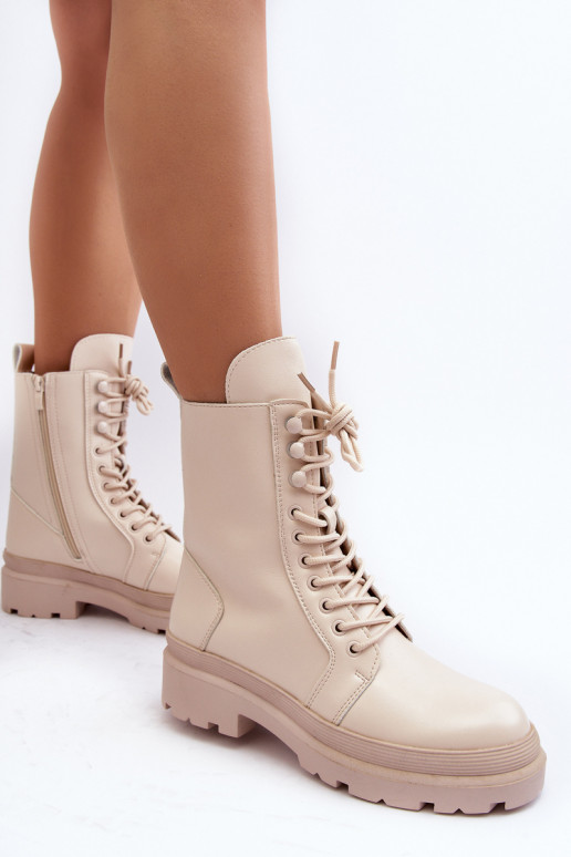 čižmy eko koža slonovinová farba Irande čižmy eko koža slonovinová farba Irande