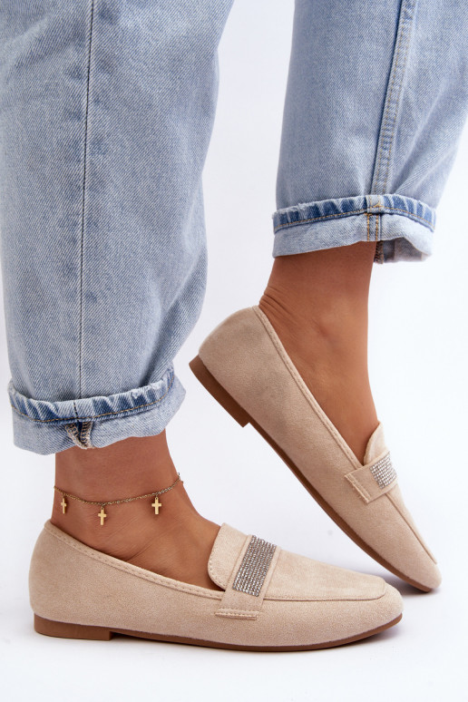 Mokasíny s trblietavými očkami béžovej Ralrika