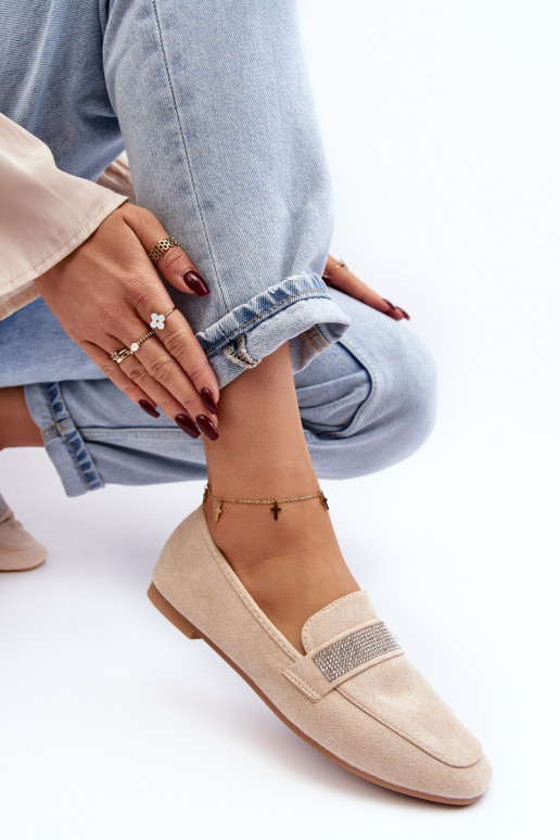 Mokasíny s trblietavými očkami béžovej Ralrika