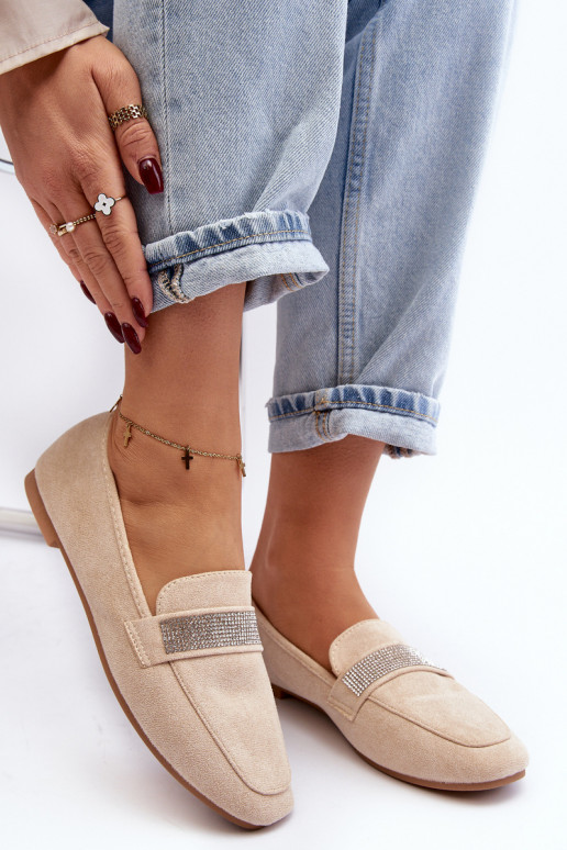 Mokasíny s trblietavými očkami béžovej Ralrika