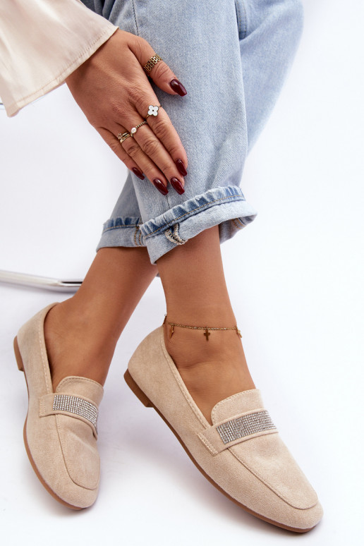 Mokasíny s trblietavými očkami béžovej Ralrika