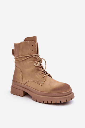 Dámske čižmy s masívnou podrážkou béžovej Narelona