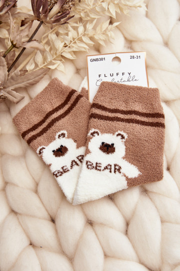 Teplé ponožky hnedej farby 2