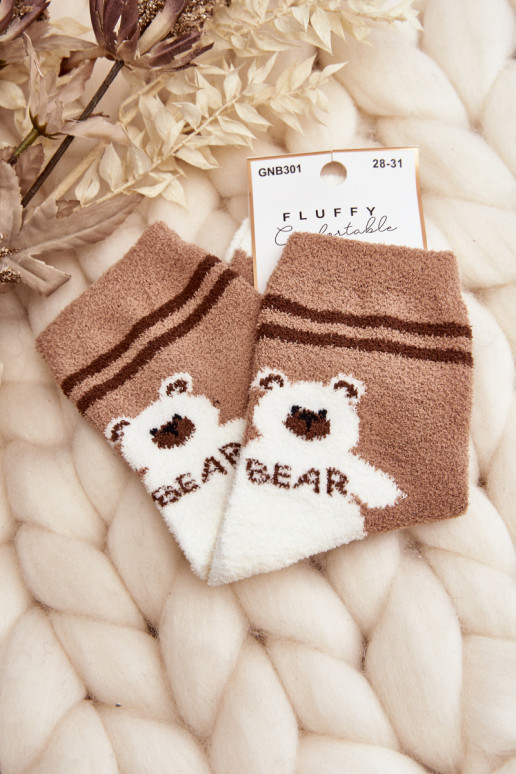 Teplé ponožky hnedej farby Teplé ponožky hnedej farby