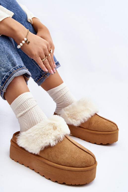 Papuče snehule s masívnou podrážkou Starlyn hnedej farby Papuče snehule s masívnou podrážkou Starlyn hnedej farby