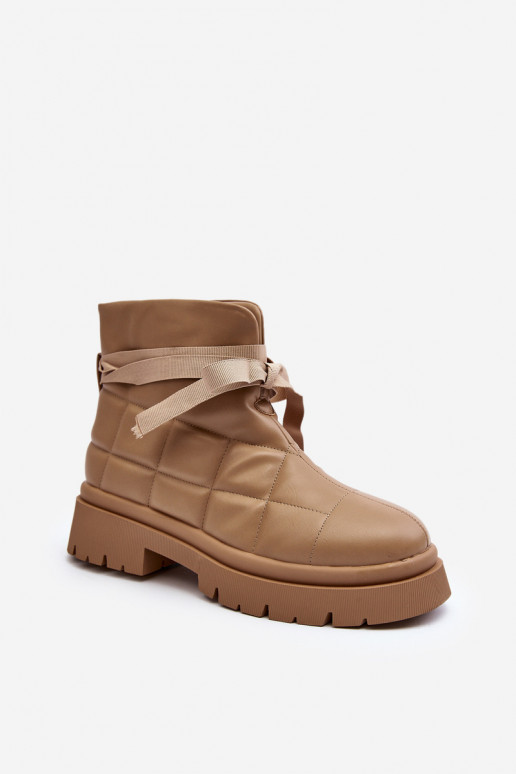 Čižmy s prešívanými vzormi v khaki farbe Bizzanti Čižmy s prešívanými vzormi v khaki farbe Bizzanti