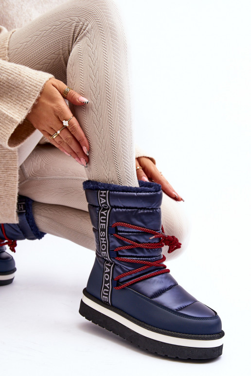 snehule so štýlovými detailmi v tmavomodrej farbe Lilara snehule so štýlovými detailmi v tmavomodrej farbe Lilara