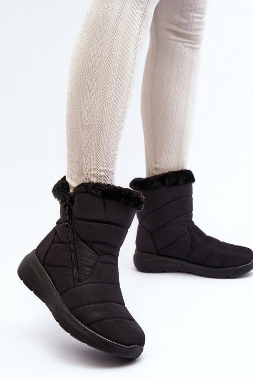 Snehule na zips s kožušinkou v čiernej farbe Zeuna Snehule na zips s kožušinkou v čiernej farbe Zeuna