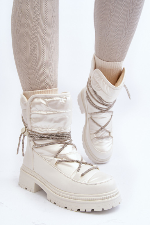 Teplé snehule v bielej farbe Rilana Teplé snehule v bielej farbe Rilana