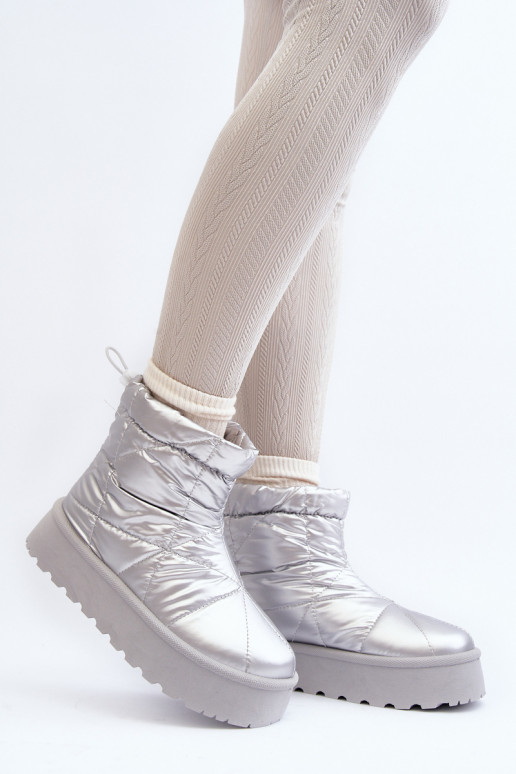 snehule s platformou v striebornej farbe Fionia snehule s platformou v striebornej farbe Fionia