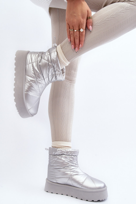 snehule s platformou v striebornej farbe Fionia snehule s platformou v striebornej farbe Fionia