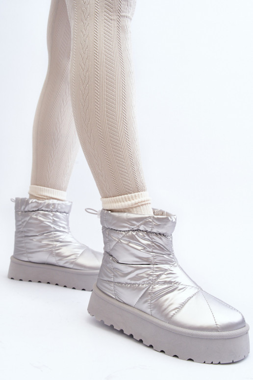 snehule s platformou v striebornej farbe Fionia snehule s platformou v striebornej farbe Fionia