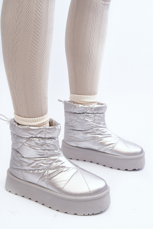 snehule s platformou v striebornej farbe Fionia snehule s platformou v striebornej farbe Fionia