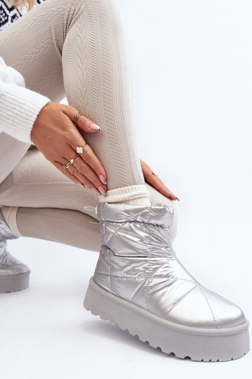 snehule s platformou v striebornej farbe Fionia snehule s platformou v striebornej farbe Fionia