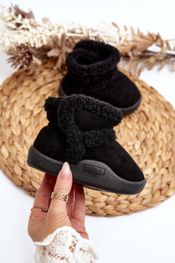 Detské snehule s nalepovacím zapínaním v čiernej farbe Unitia 2