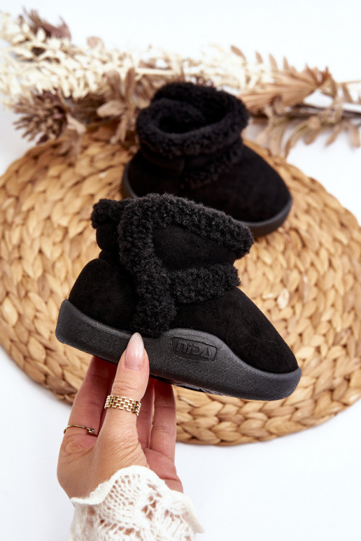 Detské snehule s nalepovacím zapínaním v čiernej farbe Unitia Detské snehule s nalepovacím zapínaním v čiernej farbe Unitia