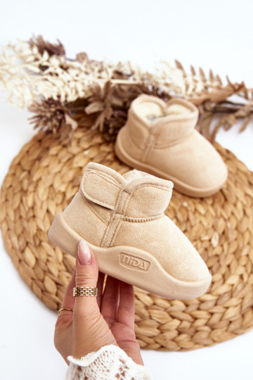 snehule Detské vyteplené kožušinkou vo vnútri béžovej farby Benigna 2