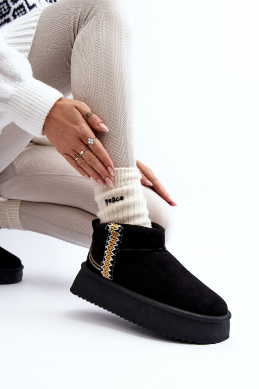 vzorované snehule na platforme v čiernej farbe Udra vzorované snehule na platforme v čiernej farbe Udra