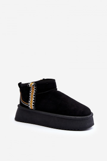 vzorované snehule na platforme v čiernej farbe Udra 2