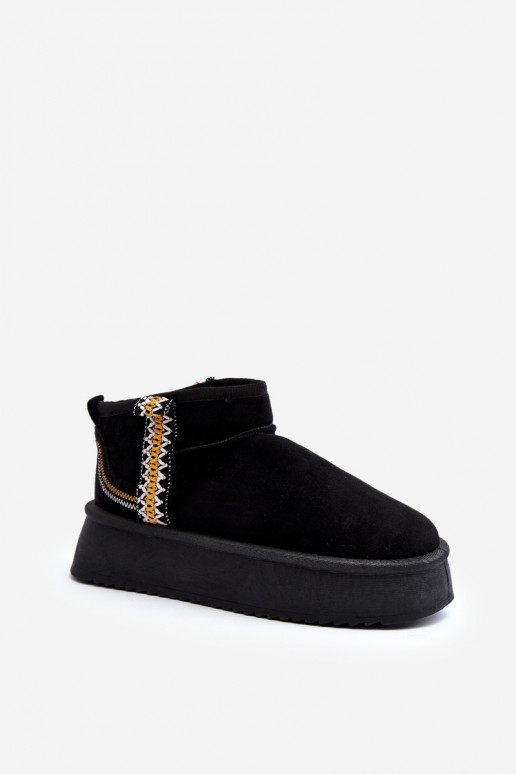 vzorované snehule na platforme v čiernej farbe Udra vzorované snehule na platforme v čiernej farbe Udra