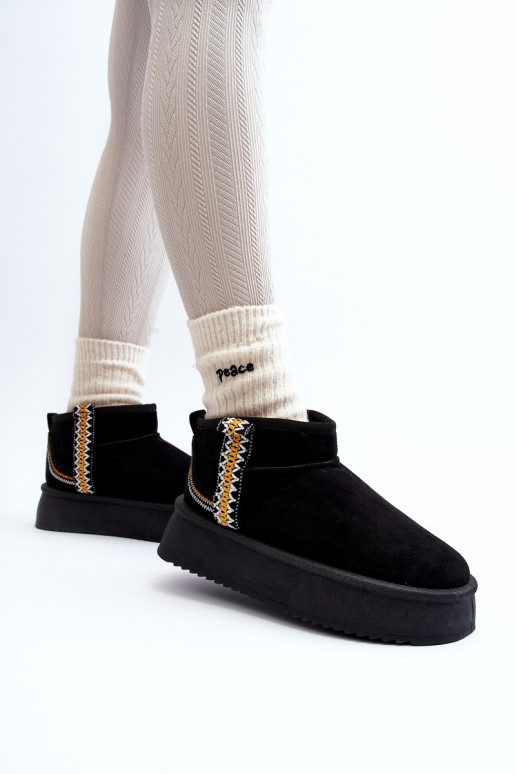 vzorované snehule na platforme v čiernej farbe Udra vzorované snehule na platforme v čiernej farbe Udra