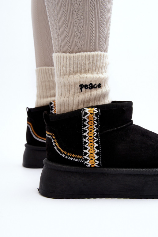 vzorované snehule na platforme v čiernej farbe Udra vzorované snehule na platforme v čiernej farbe Udra