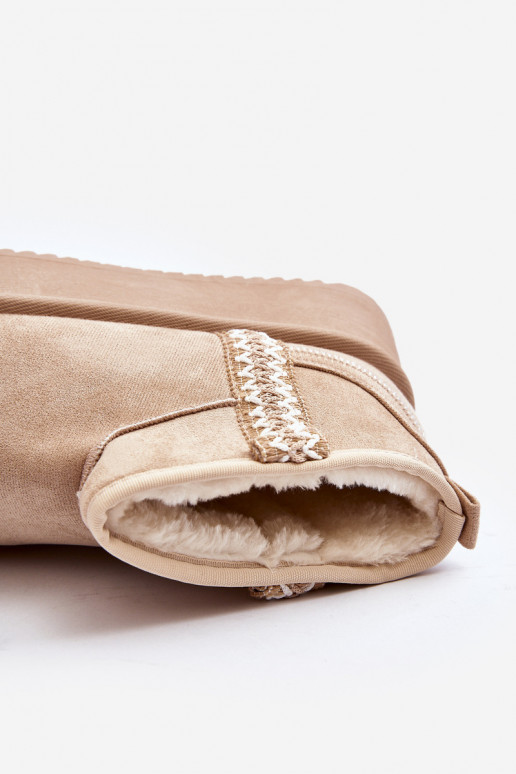 vzorované snehule na platforme v béžovej farbe Udra