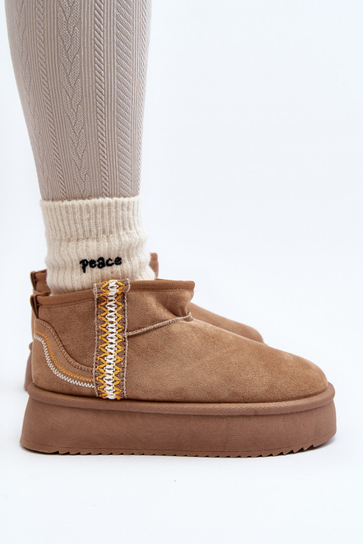 vzorované snehule na platforme v hnedej farbe Udra