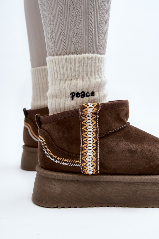 vzorované snehule na platforme v khaki farbe Udra vzorované snehule na platforme v khaki farbe Udra