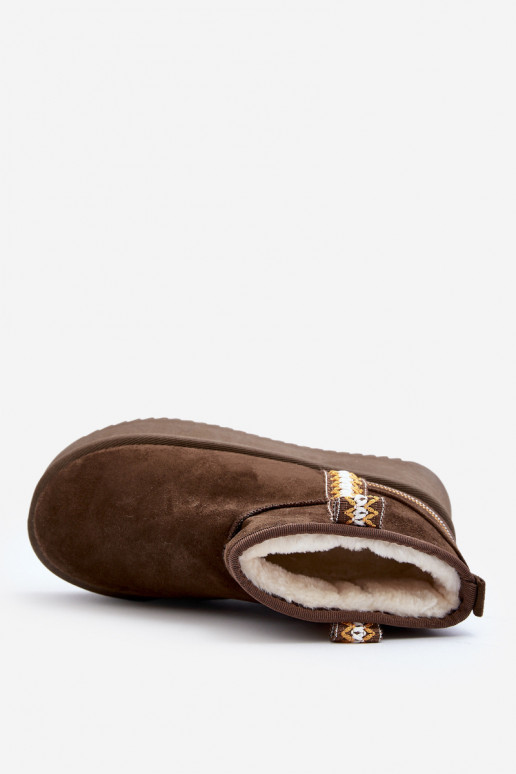 vzorované snehule na platforme v khaki farbe Udra vzorované snehule na platforme v khaki farbe Udra