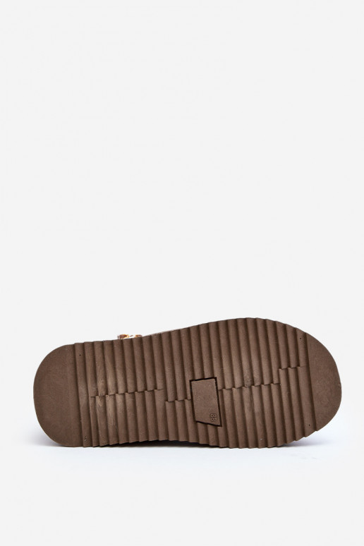 vzorované snehule na platforme v khaki farbe Udra vzorované snehule na platforme v khaki farbe Udra