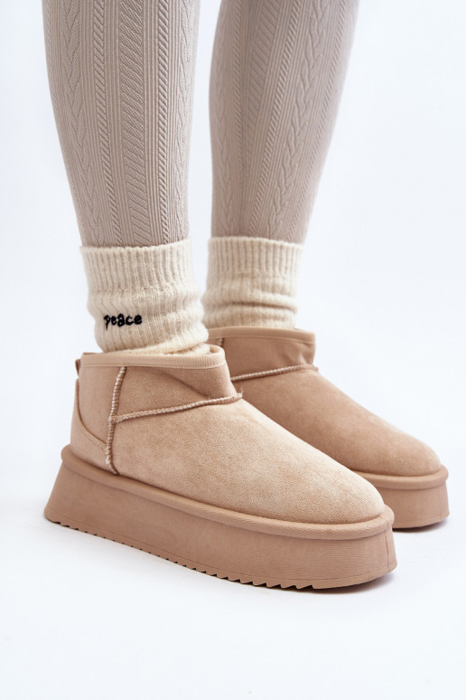 snehule s masívnou podrážkou béžovej Caliksa snehule s masívnou podrážkou béžovej Caliksa