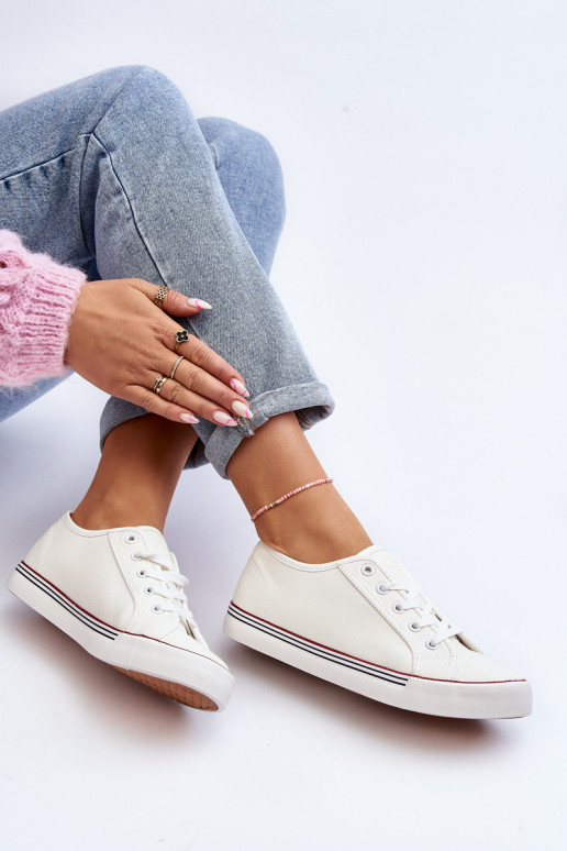 Dámske topánky vyrobené z ekokože v bielej farbe Lirean