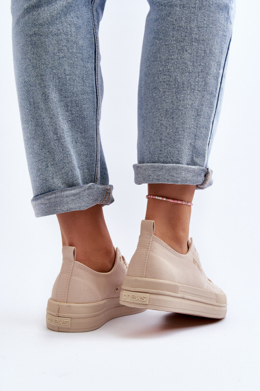 Textilné tenisky béžovej farby Staneva