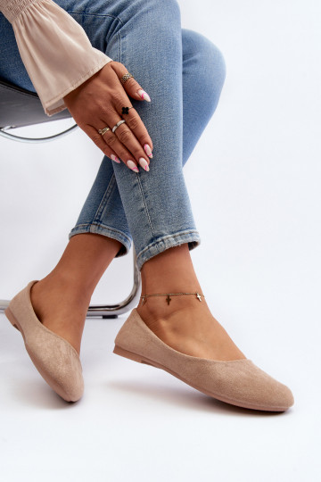Béžové semišové balerínky Lasota