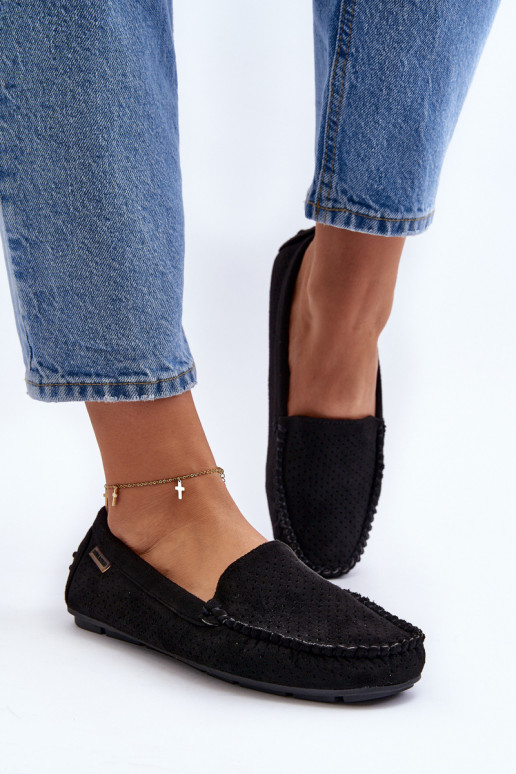 s prelamovanými prvkami Mokasíny čiernej farby Rasirna s prelamovanými prvkami Mokasíny čiernej farby Rasirna