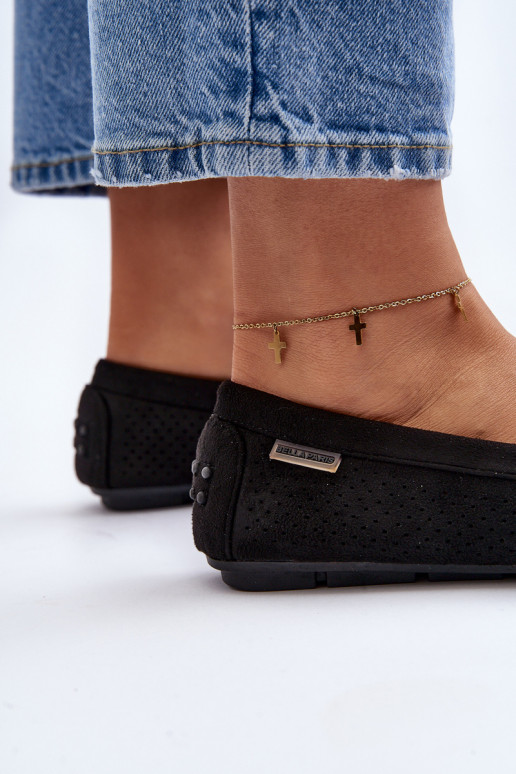 s prelamovanými prvkami Mokasíny čiernej farby Rasirna s prelamovanými prvkami Mokasíny čiernej farby Rasirna