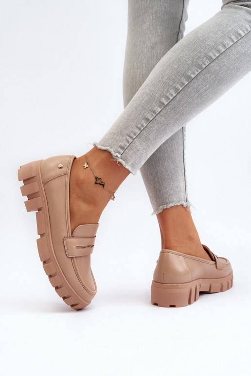 Mokasíny vyrobené z ekokože béžovej Seravisa