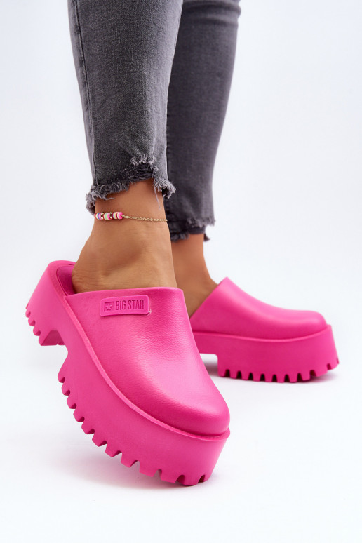 Dámske papuče s módnou masívnou podrážkou Big Star NN274019 ružovej farby Dámske papuče s módnou masívnou podrážkou Big Star NN274019 ružovej farby