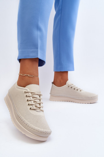 Topánky športového štýlu Voľnočasová obuv béžovej farby Lalnai